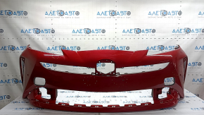Bare front bumper for Toyota Prius 50 19-22 with parking sensors and PMA, green, broken fasteners, dents, scratches