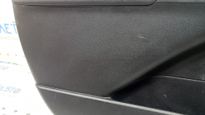 Front left door panel for Toyota Prius 50 16-22, black with gray insert, with leather armrest, scratches, needs cleaning