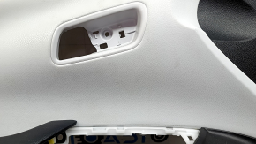 Front left door panel for Toyota Prius 50 16-22, black with gray insert, with leather armrest, scratches, needs cleaning