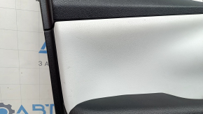 Front left door panel for Toyota Prius 50 16-22, black with gray insert, with leather armrest, scratches, needs cleaning