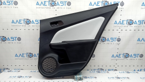 Door trim card rear right Toyota Prius 50 16-22 black with gray insert leather, armrest leather, scratches,