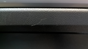 Door trim panel, rear right, VW Passat b7 12-15 USA, black, with black plastic insert, leather armrest, molding, gray gloss, scratches