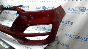 Front bumper bare Hyundai Tucson 19-21 blue R2U, dented, scuffed, cracks in the fasteners