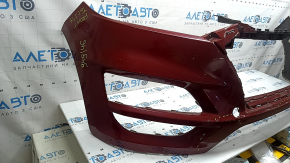 Front bumper bare Hyundai Tucson 19-21 blue R2U, dented, scuffed, cracks in the fasteners