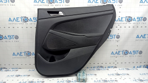 Door trim panel rear right Hyundai Tucson 19-21 black, insert black, armrest leather black, with handle, scratches, broken fastener