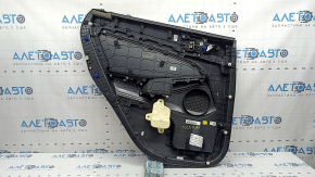 Door trim panel rear right Hyundai Tucson 19-21 black, insert black, armrest leather black, with handle, scratches, broken fastener