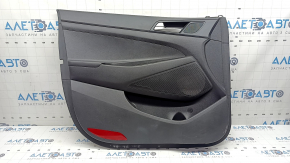 Black front left door panel for Hyundai Tucson 19-21, black insert, black leather armrest with handle, scratches