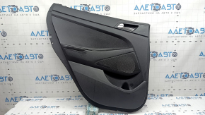 Door trim panel rear left Hyundai Tucson 19-21 black, insert black, armrest leather black, with handle, scratches