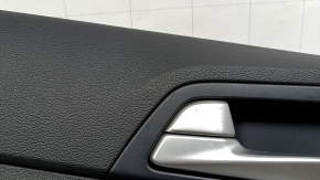 Door trim panel rear left Hyundai Tucson 19-21 black, insert black, armrest leather black, with handle, scratches