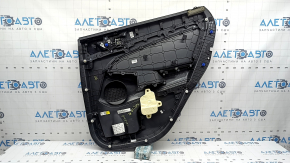 Door trim panel rear left Hyundai Tucson 19-21 black, insert black, armrest leather black, with handle, scratches