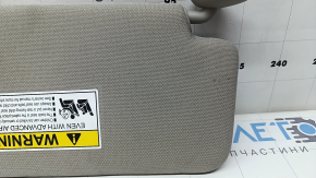 Left sun visor for Honda Civic XI FE/FL 22-26, gray, without hatch, without hook, dry-cleanable