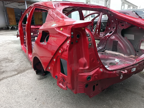 Quarter wing rear left Toyota Prius 50 19-22 under BSM on the body, red, bumps, dent