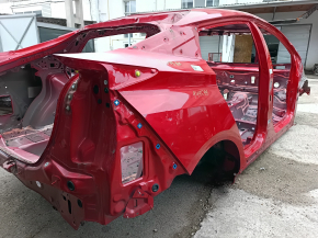 Quarter wing rear right Toyota Prius 50 19-22 under BSM, on the body, red, bumps, dents