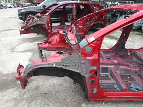 Front left quarter of Toyota Prius 50 16-22 on the body, red, dented pillar