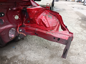Front left quarter of Toyota Prius 50 16-22 on the body, red, dented pillar