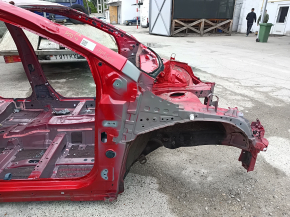 Front right quarter of Toyota Prius 50 16-22 on the body, red, dented pillar