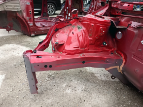 Front right quarter of Toyota Prius 50 16-22 on the body, red, dented pillar