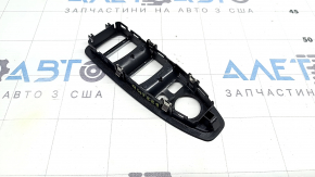 Front left window lift control trim for BMW 4 Series F36 15-18 Gran Coupe, black, auto-folding, chrome, worn