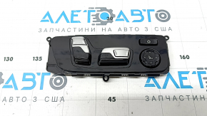 BMW X7 G07 19-26 passenger seat control with lumbar and side support, Comfort, glossy black with chrome