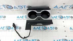 Heated and cooled cup holder for BMW X7 G07 19-26 with black and chrome trim, scratches