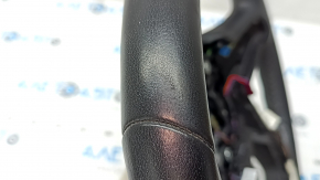 BMW X7 G07 19-22 black leather steering wheel with heated paddle shifters, driving assist, Sport, with wiring, dented, scratches, needs cleaning