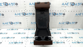 Rear seat armrest, 2nd row, BMW X7 G07 19-22, complete, leather for 7 seats, brown Coffee, dented, melted, scratches