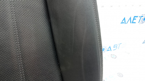 Mazda 6 18-21 passenger seat cushion upholstery, black leather, perforation, gray stitching, heated, dented