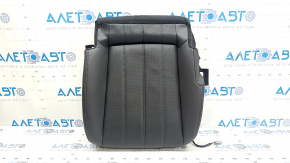 Mazda 6 18-21 passenger seat cushion upholstery, black leather, perforated, gray stitching, heated