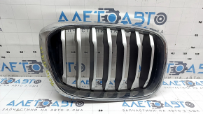 Radiator grill left BMW X3 G01 18-21 nostril, chrome frame + gray grille, butts