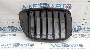 Left radiator grill BMW X3 G01 18-21 nostril, chrome frame + gray grille, broken mount, missing fragment, chrome defect, chips