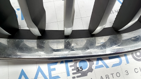 Left radiator grill BMW X3 G01 18-21 nostril, chrome frame + gray grille, broken mount, missing fragment, chrome defect, chips