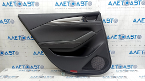 Mazda 6 18-21 black rear left door panel, black leather armrest and insert, gray molding with chrome