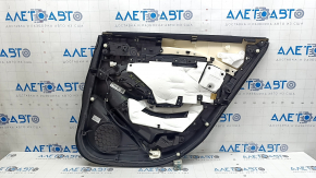 Mazda 6 18-21 black rear left door panel, black leather armrest and insert, gray molding with chrome