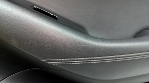 Mazda 6 18-21 black rear right door trim, black leather armrest and insert, gray molding with chrome, worn, dented