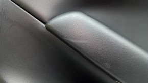 Mazda 6 18-21 black rear right door trim, black leather armrest and insert, gray molding with chrome, worn, dented