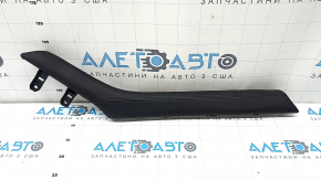 Mazda 6 18-21 center console trim, upper left side, black leather, gray stitching, rear, broken fasteners