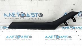 Mazda 6 18-21 center console trim, upper right side, black leather, gray stitching, rear, broken guides