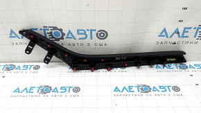 Mazda 6 18-21 center console trim, upper right side, black leather, gray stitching, rear, broken guides