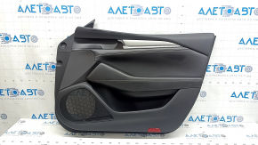 Mazda 6 18-21 front right door panel trim, black, armrest and insert, black leather, gray molding with chrome, scratches