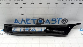 Front bumper side grille left Honda Accord 16-17 under PTF hybrid, black gloss with overlay