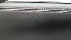 Mazda 6 18-21 black front left door panel, black leather armrest and insert, gray molding with chrome, needs cleaning, scratches