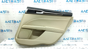Door trim card rear right Ford Fusion mk5 13-16 beige, wood insert, cracks on the insert