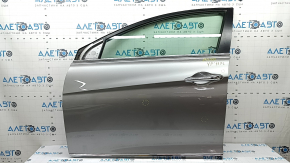 Front left door assembly for Hyundai Sonata 11-15 hybrid, keyless, FHM silver, bumpers