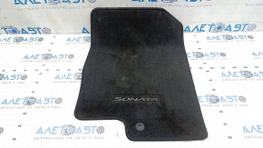 Fabric floor mat, front right, Hyundai Sonata 11-15, black, dry-cleanable