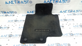 Front left fabric floor mat for Hyundai Sonata 11-15, black, dry cleanable