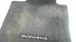 Front left fabric floor mat for Hyundai Sonata 11-15, black, dry cleanable