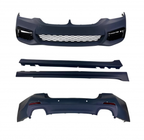Bare front bumper BMW 5 G30 17-20 EUR, for 6 parking sensors, without washers, M Sport,