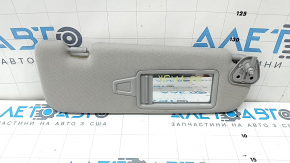 Right sun visor for Hyundai Sonata 11-15, dark gray, without hook, dry-cleanable