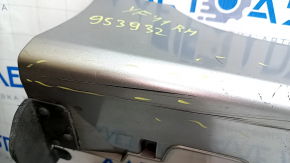 Right threshold for Hyundai Sonata 11-15 hybrid, silver, with mudguard, scratches, scuffs, dents