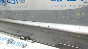 Left threshold for Hyundai Sonata 11-15 hybrid, silver, with mudguard, scratches, scuffs, dents
